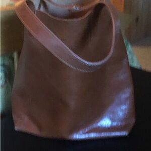 Misoui Brown Leather Tote Bag